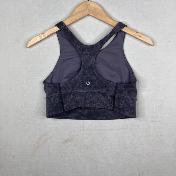 LULULEMON Women’s Wunder Train Longline Bra Dusky Lavender Black Print size 10 - Picture 2 of 5